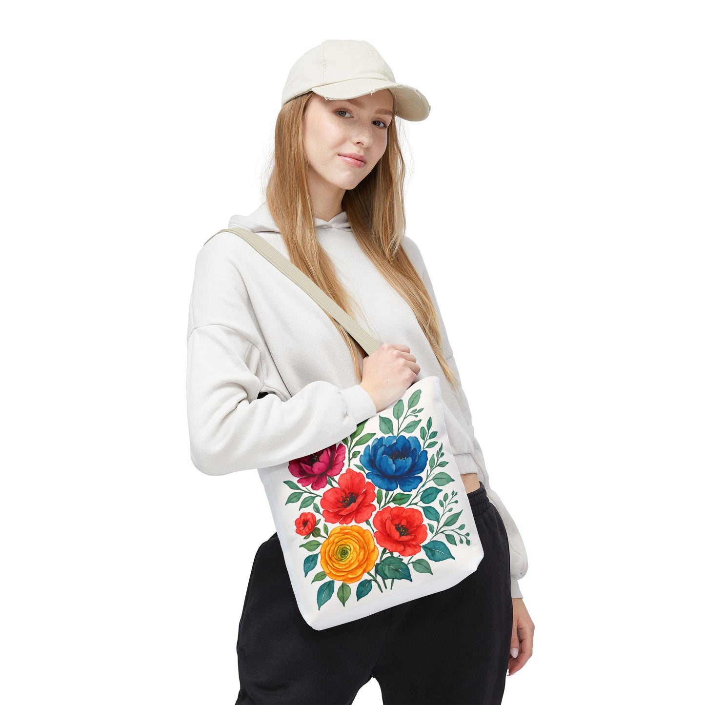 Floral Tote Bag, Vibrant Flower Bag, Eco-Friendly Shopper, Gift for Her, Spring/Summer Accessory