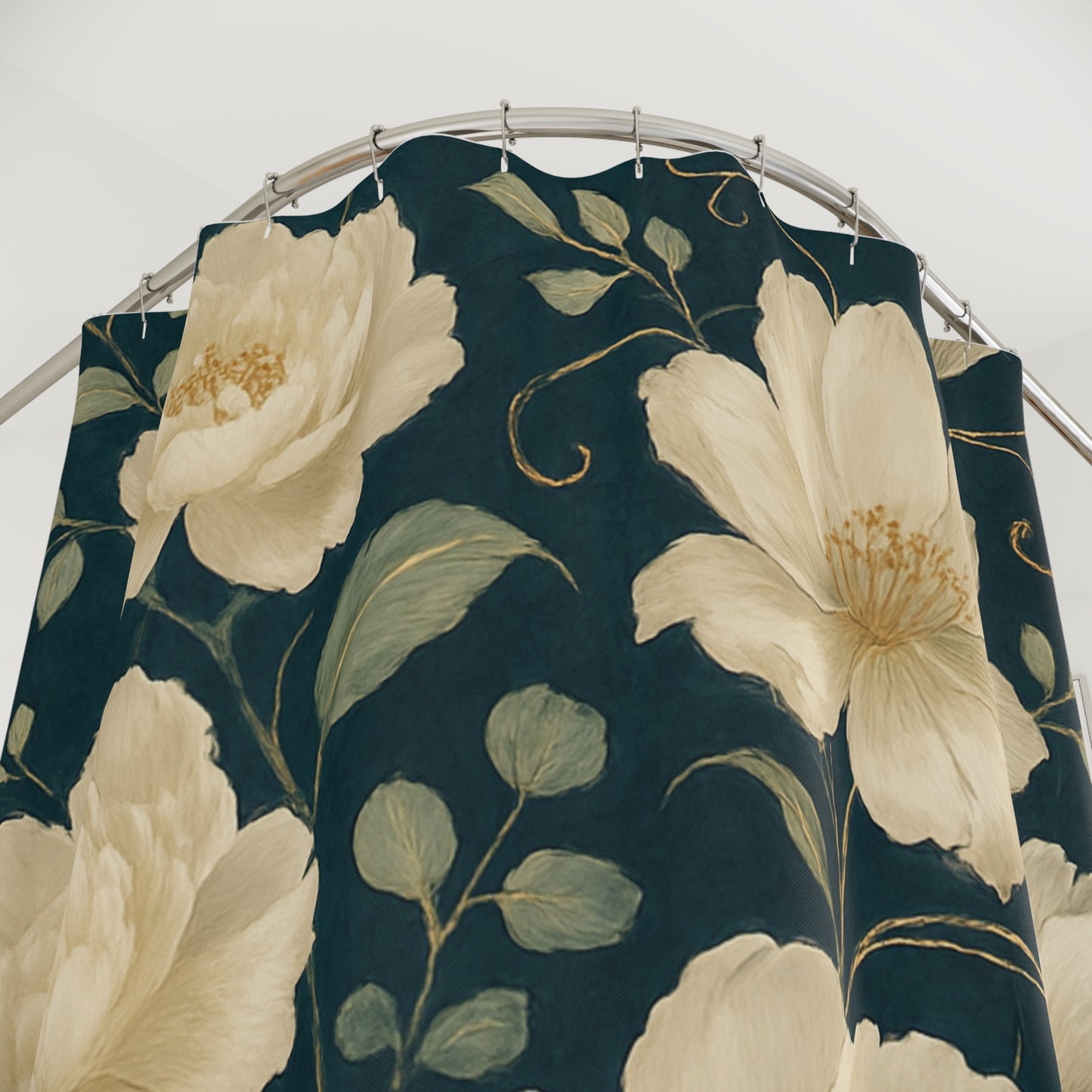 Elegant Floral Shower Curtains for a Luxurious Bathroom, Botanical Decor, Home Spa, Gift for Her, Relaxing Vibes