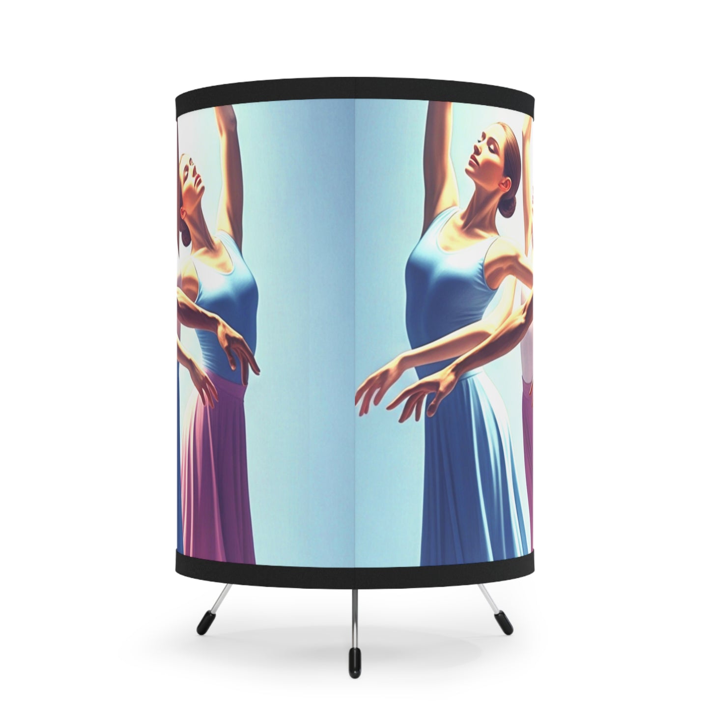 Ballet Dancer Tripod Lamp with High-Res Printed Shade, Dance Decor, Modern Lighting, Gift for Dancers, Home Theater Accent