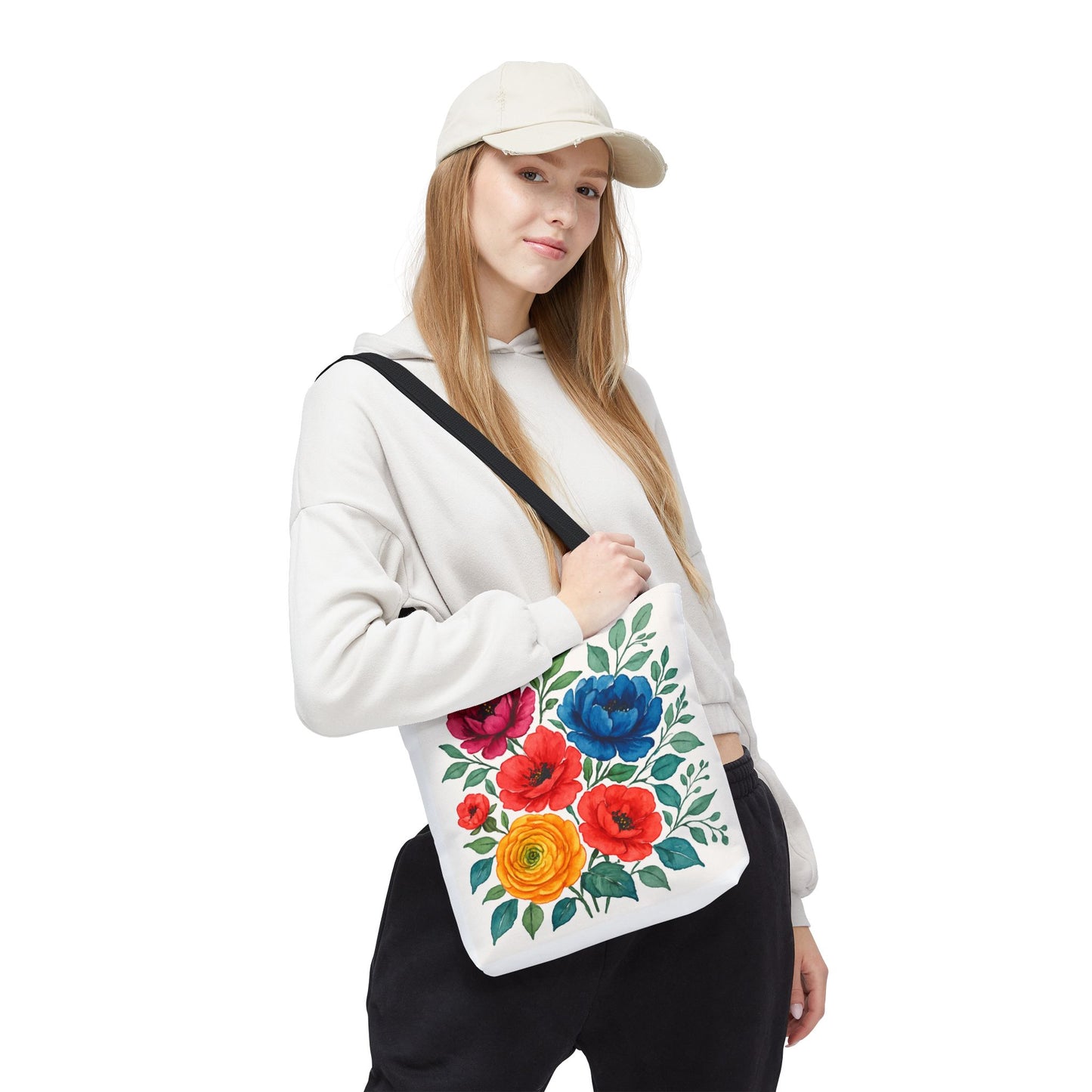 Floral Tote Bag, Vibrant Flower Bag, Eco-Friendly Shopper, Gift for Her, Spring/Summer Accessory