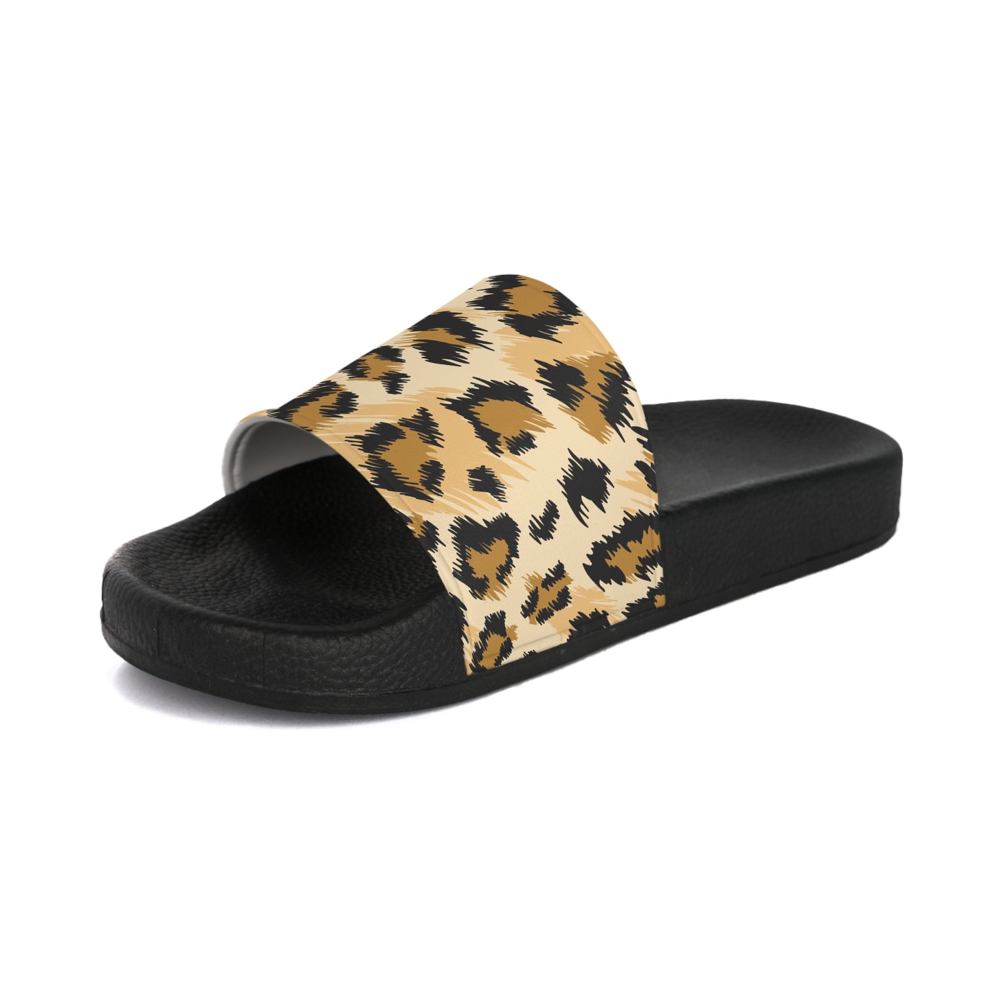 Trendy Women's Slide Sandals in Chic Leopard Print, Summer Footwear, Casual Summertime Style, Vacation Ready, Stylish Home Slippers