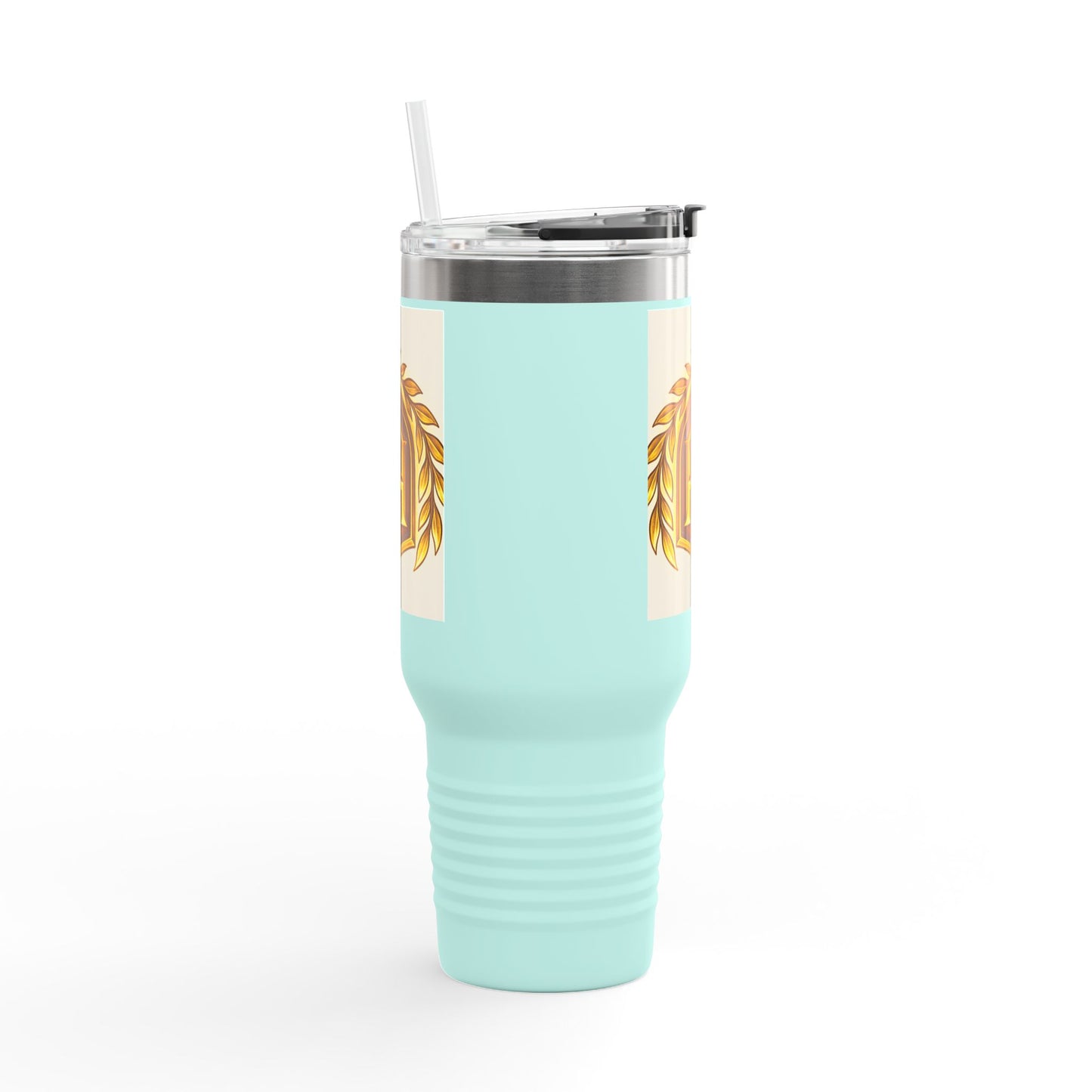 Insulated Travel Mug, 40oz - Golden Emblem Design, Ideal for Gamers, Personalized Gift for Holidays, Work and Adventure