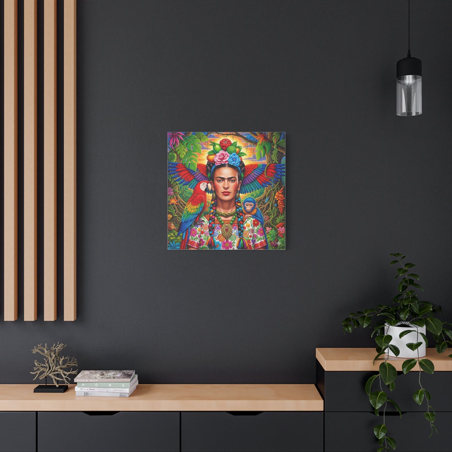 Frida Kahlo Canvas Art Print, Vibrant Wall Decor, Mexican Art, Home Decor, Gift for Art Lovers, Unique Canvas Wall Art