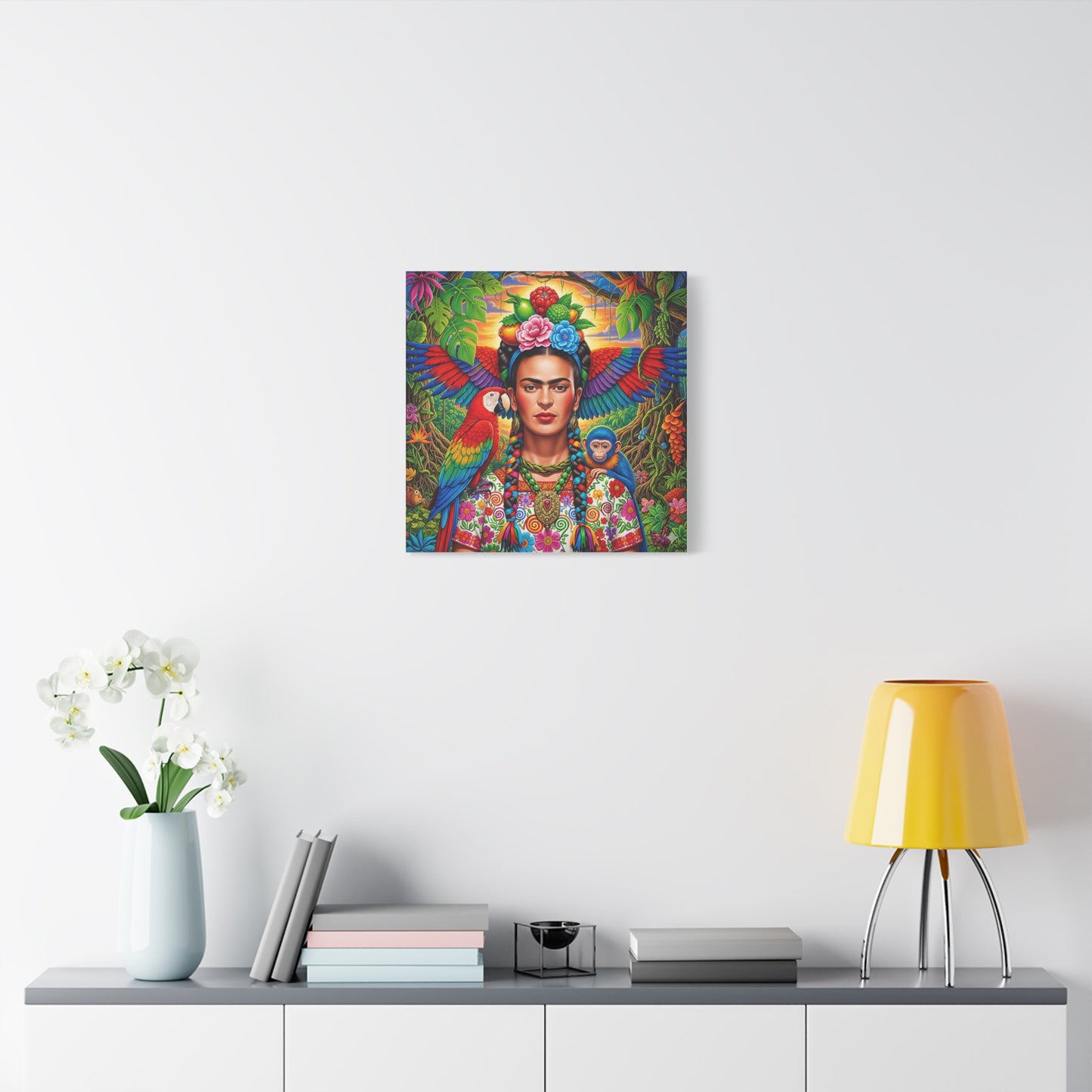 Frida Kahlo Canvas Art Print, Vibrant Wall Decor, Mexican Art, Home Decor, Gift for Art Lovers, Unique Canvas Wall Art