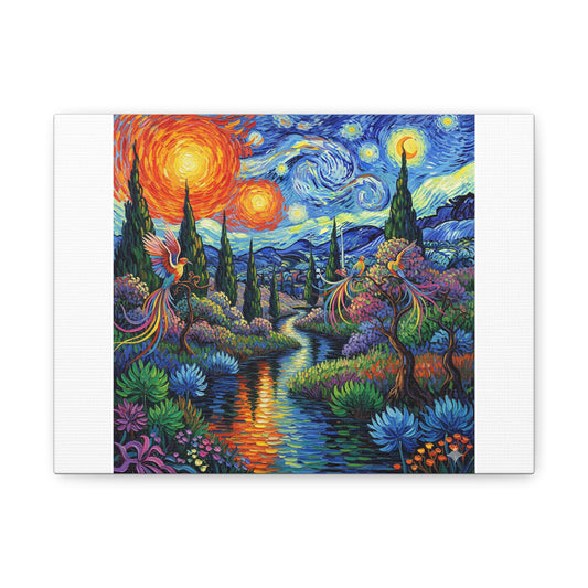 Vibrant Landscape Canvas Wall Art, Colorful Home Decor, Nature Artwork, Gift for Art Lovers, Inspirational Decor