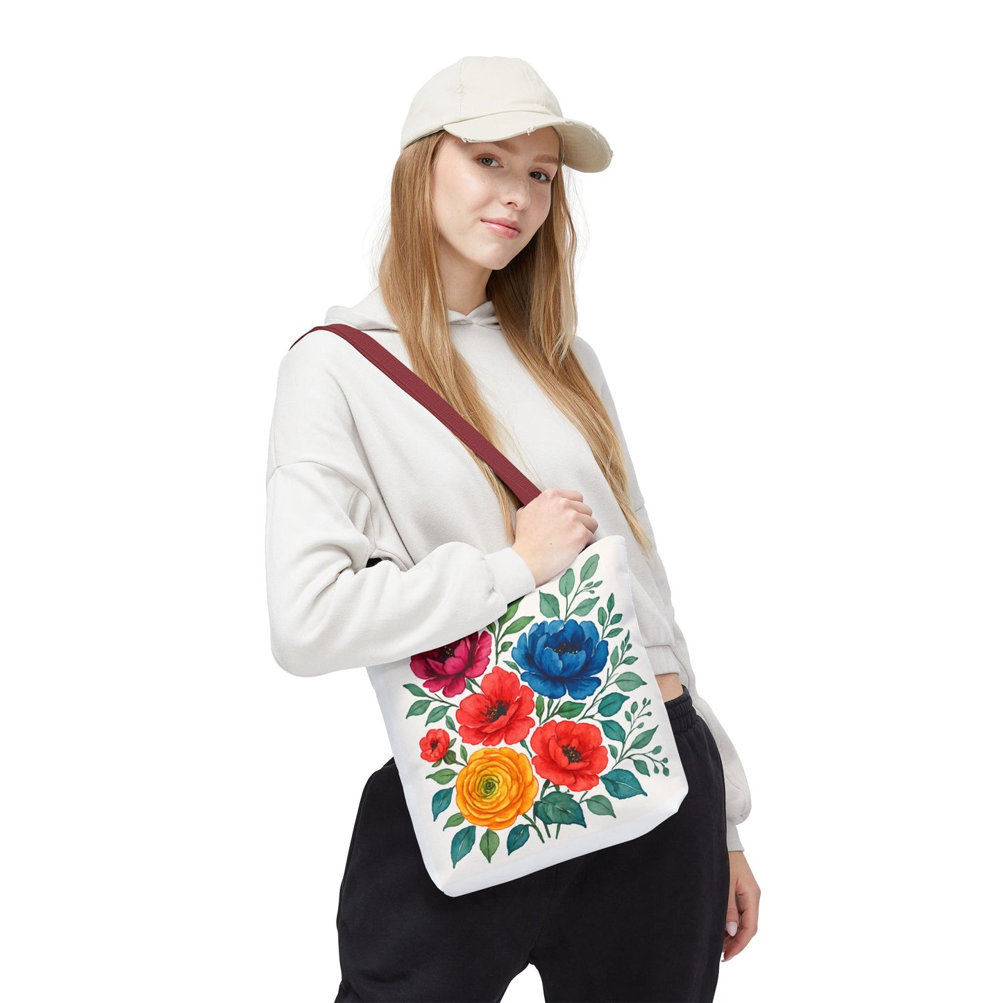 Floral Tote Bag, Vibrant Flower Bag, Eco-Friendly Shopper, Gift for Her, Spring/Summer Accessory