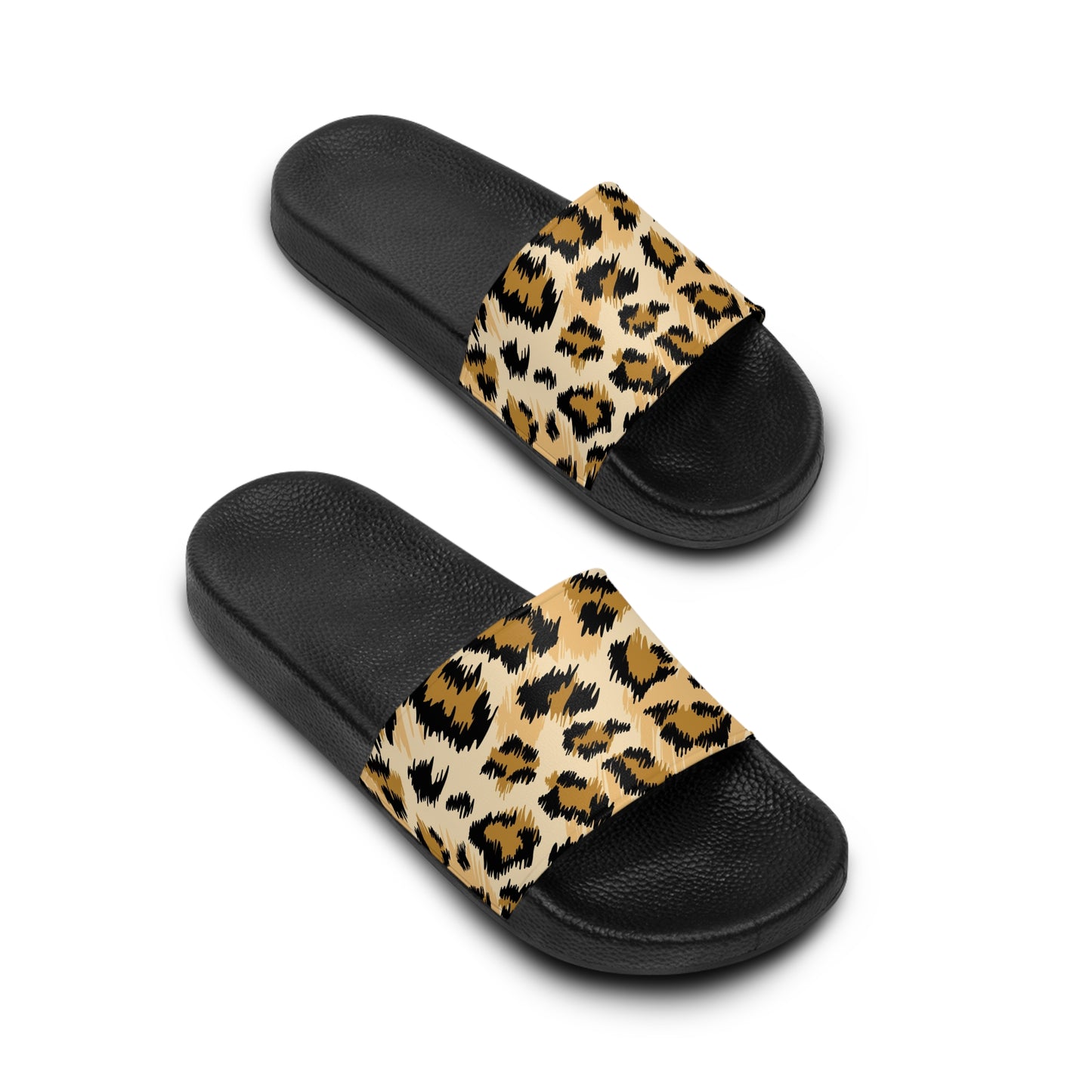 Trendy Women's Slide Sandals in Chic Leopard Print, Summer Footwear, Casual Summertime Style, Vacation Ready, Stylish Home Slippers