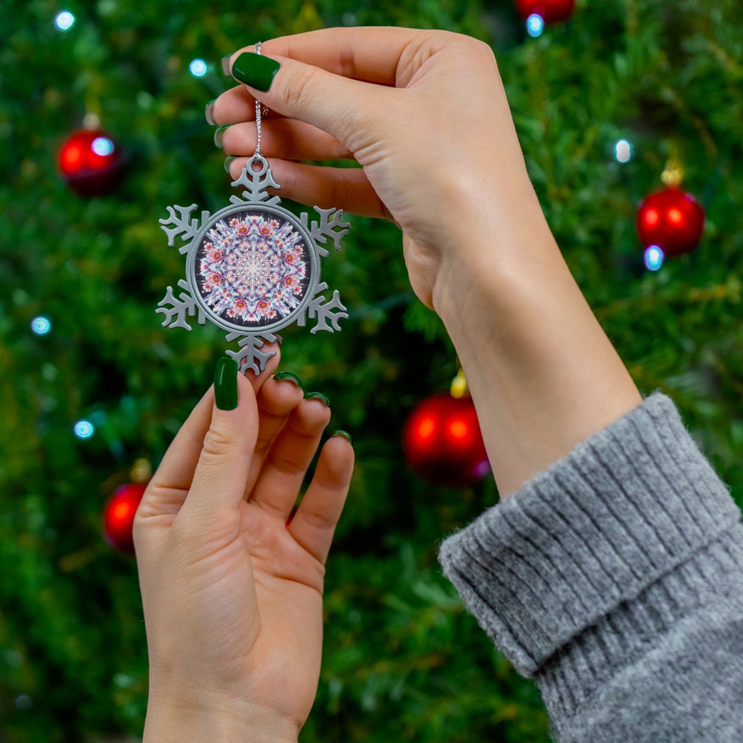 Pewter Snowflake Ornament | Unique Winter Decor, Holiday Gift, Christmas Tree Decoration, Winter Wonderland Keepsake