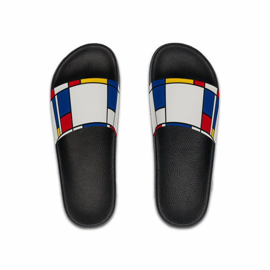 Stylish Men's Slide Sandals, Modern Art Footwear, Summer Slides, Beachwear, Vacation Essentials