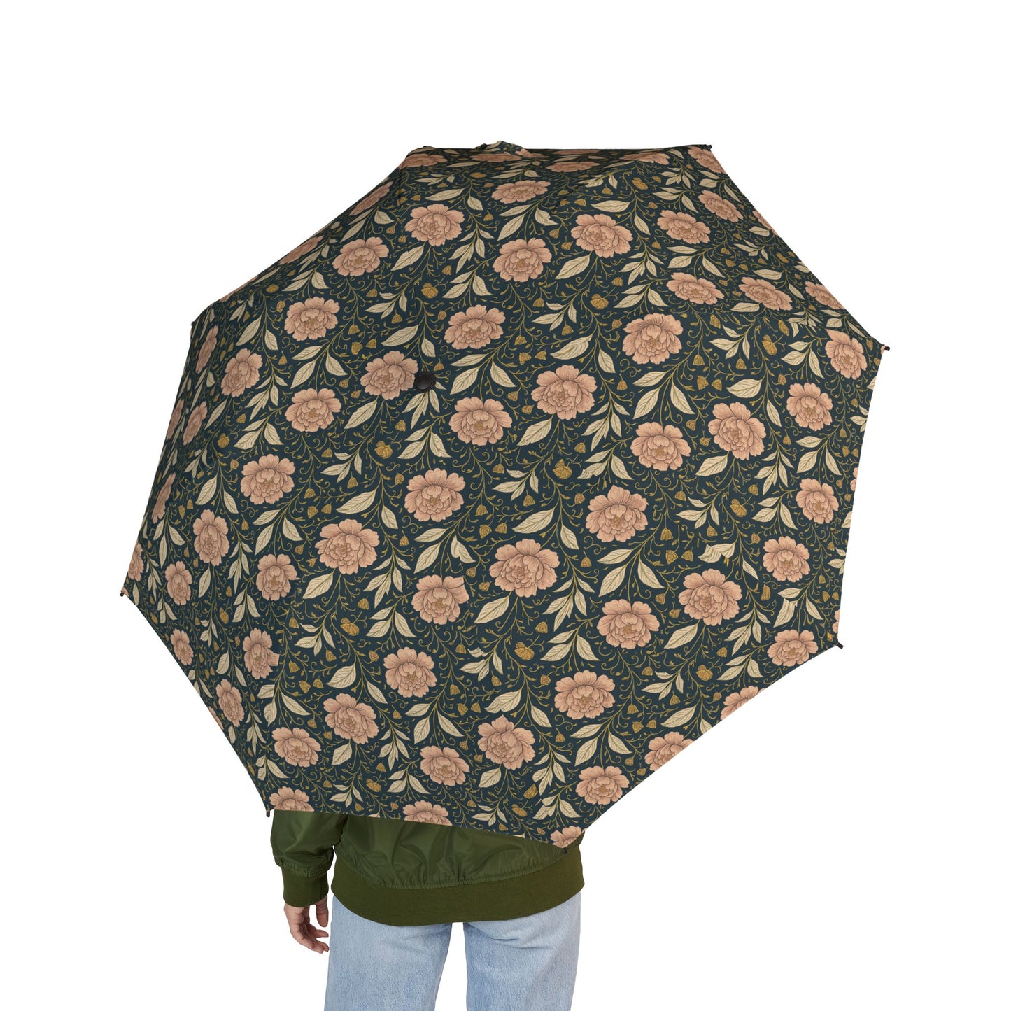 Foldable Umbrella - Floral Design, Portable Travel & Stylish Rain Gear, Gift for Her - Spring Waterproof