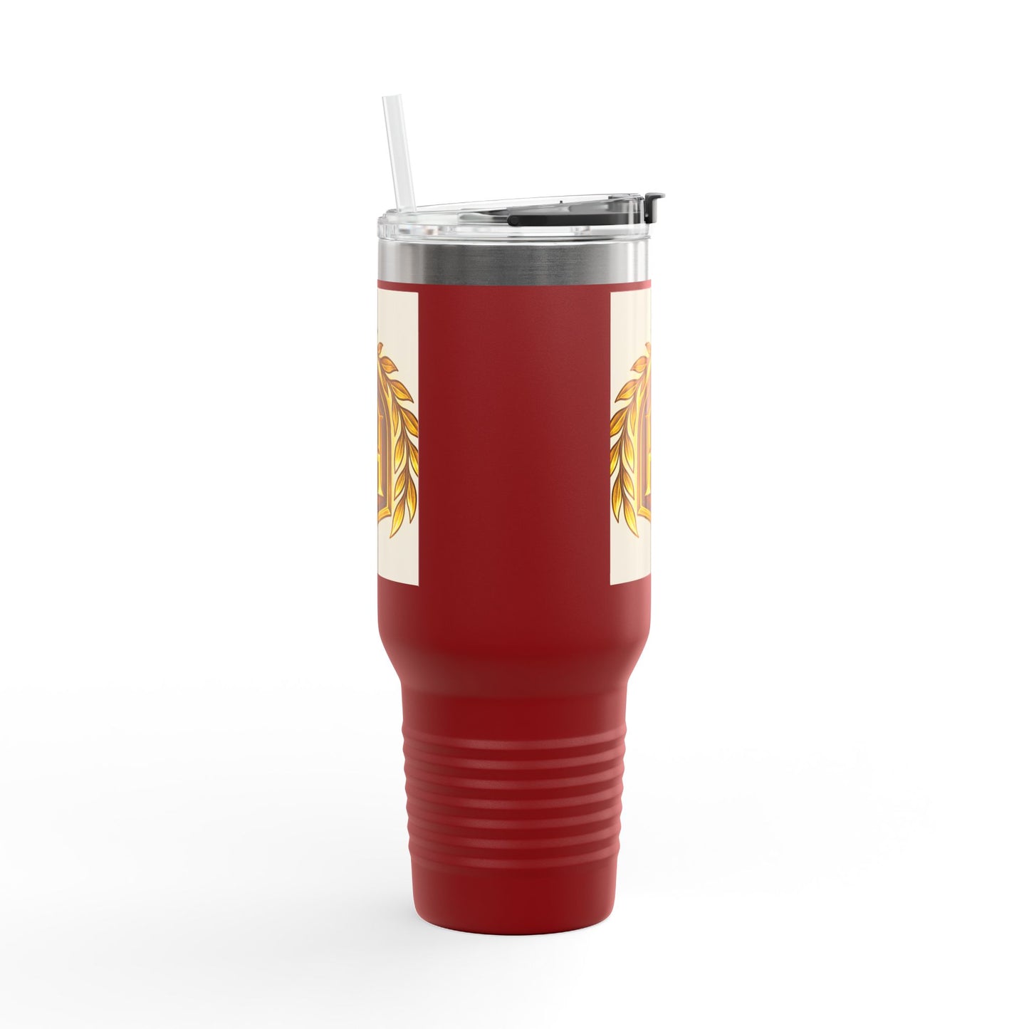 Insulated Travel Mug, 40oz - Golden Emblem Design, Ideal for Gamers, Personalized Gift for Holidays, Work and Adventure