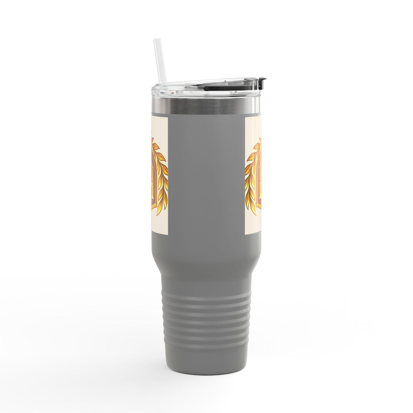 Insulated Travel Mug, 40oz - Golden Emblem Design, Ideal for Gamers, Personalized Gift for Holidays, Work and Adventure