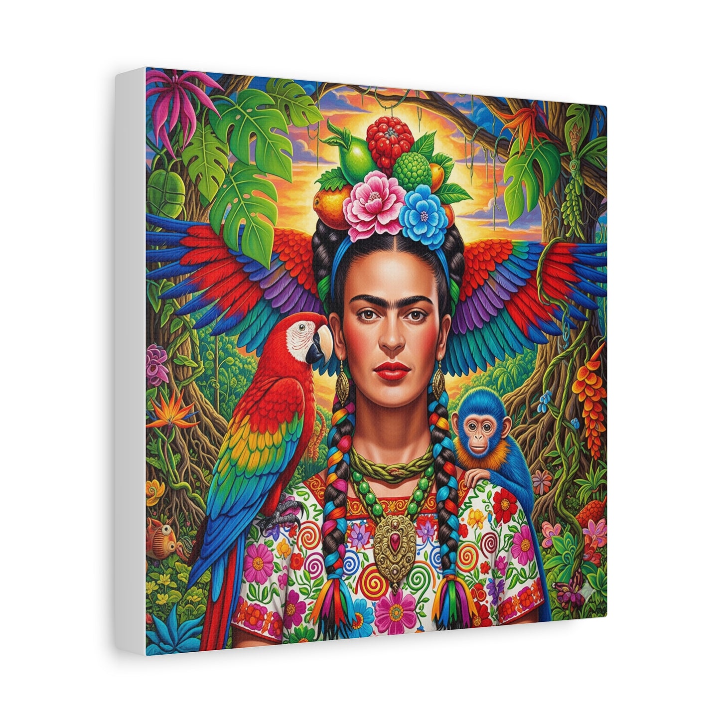 Frida Kahlo Canvas Art Print, Vibrant Wall Decor, Mexican Art, Home Decor, Gift for Art Lovers, Unique Canvas Wall Art