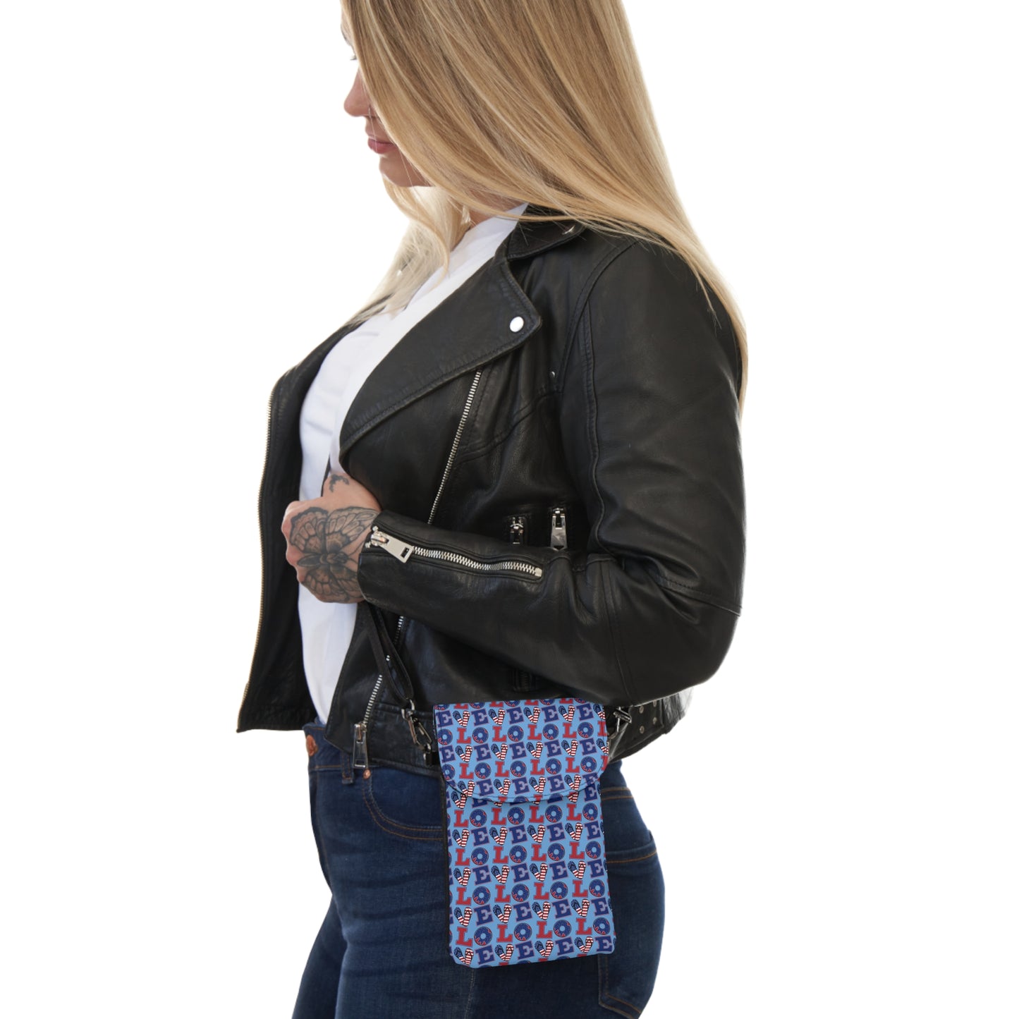 Stylish Cell Phone Wallet for On-the-Go, Perfect for Festivals, Travel, Everyday Use, Gifts for Her, Love Design Accessory