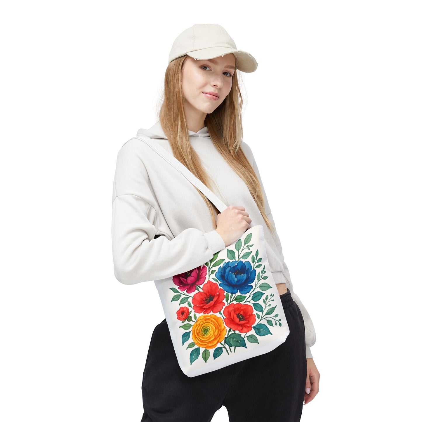 Floral Tote Bag, Vibrant Flower Bag, Eco-Friendly Shopper, Gift for Her, Spring/Summer Accessory