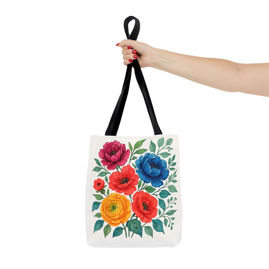 Floral Tote Bag, Vibrant Flower Bag, Eco-Friendly Shopper, Gift for Her, Spring/Summer Accessory