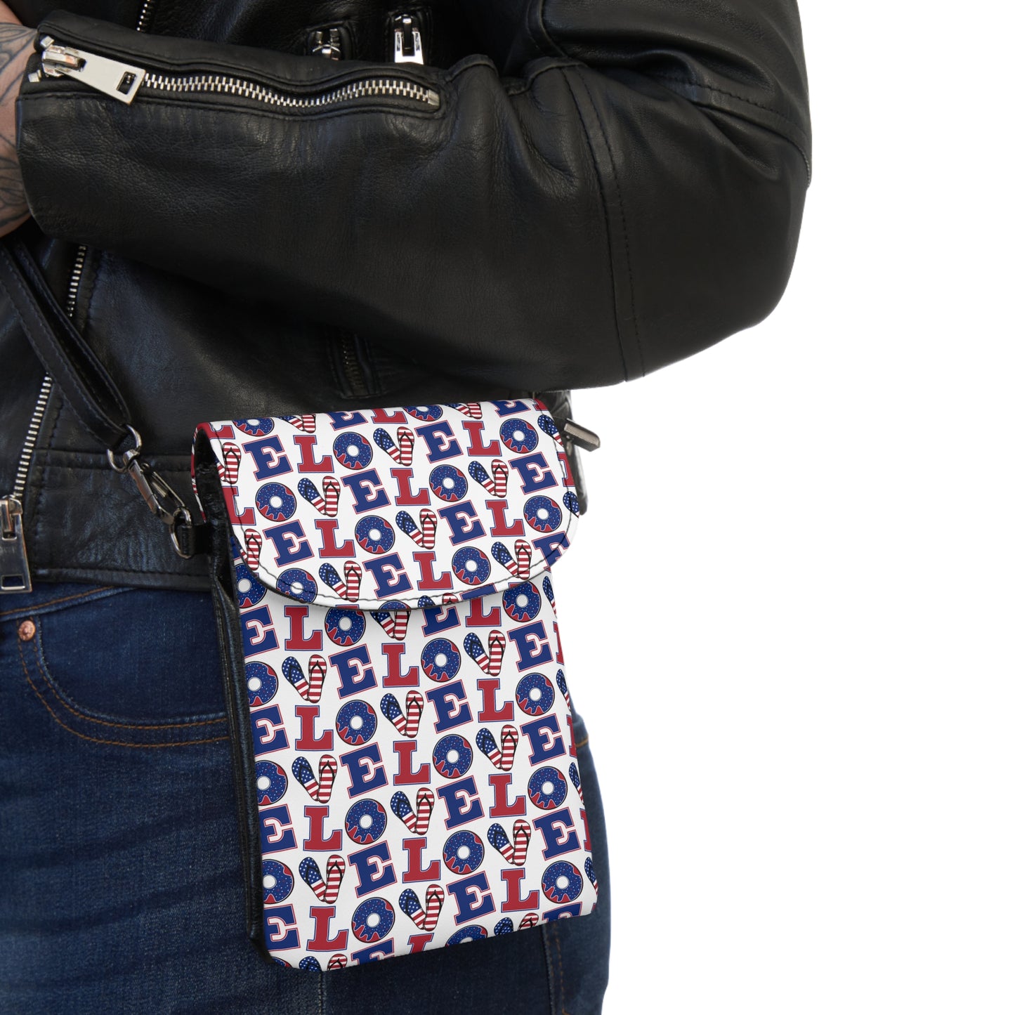 Stylish Cell Phone Wallet for On-the-Go, Perfect for Festivals, Travel, Everyday Use, Gifts for Her, Love Design Accessory