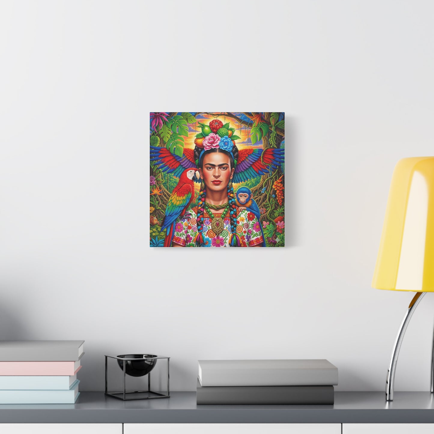 Frida Kahlo Canvas Art Print, Vibrant Wall Decor, Mexican Art, Home Decor, Gift for Art Lovers, Unique Canvas Wall Art