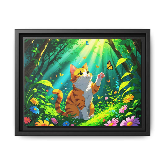 Framed Cat Art Print, Colorful Nature Wall Decor, Pet Lover Gift, Cat Lover Wall Art, Birthday Gift, Home Decoration