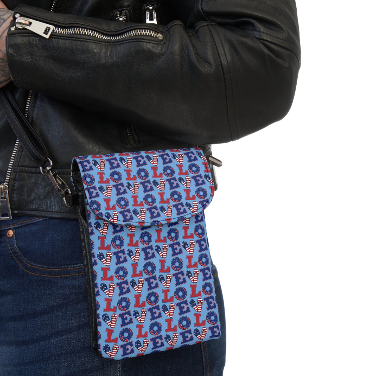 Stylish Cell Phone Wallet for On-the-Go, Perfect for Festivals, Travel, Everyday Use, Gifts for Her, Love Design Accessory