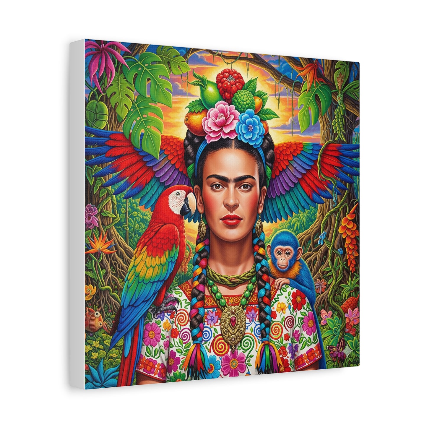Frida Kahlo Canvas Art Print, Vibrant Wall Decor, Mexican Art, Home Decor, Gift for Art Lovers, Unique Canvas Wall Art