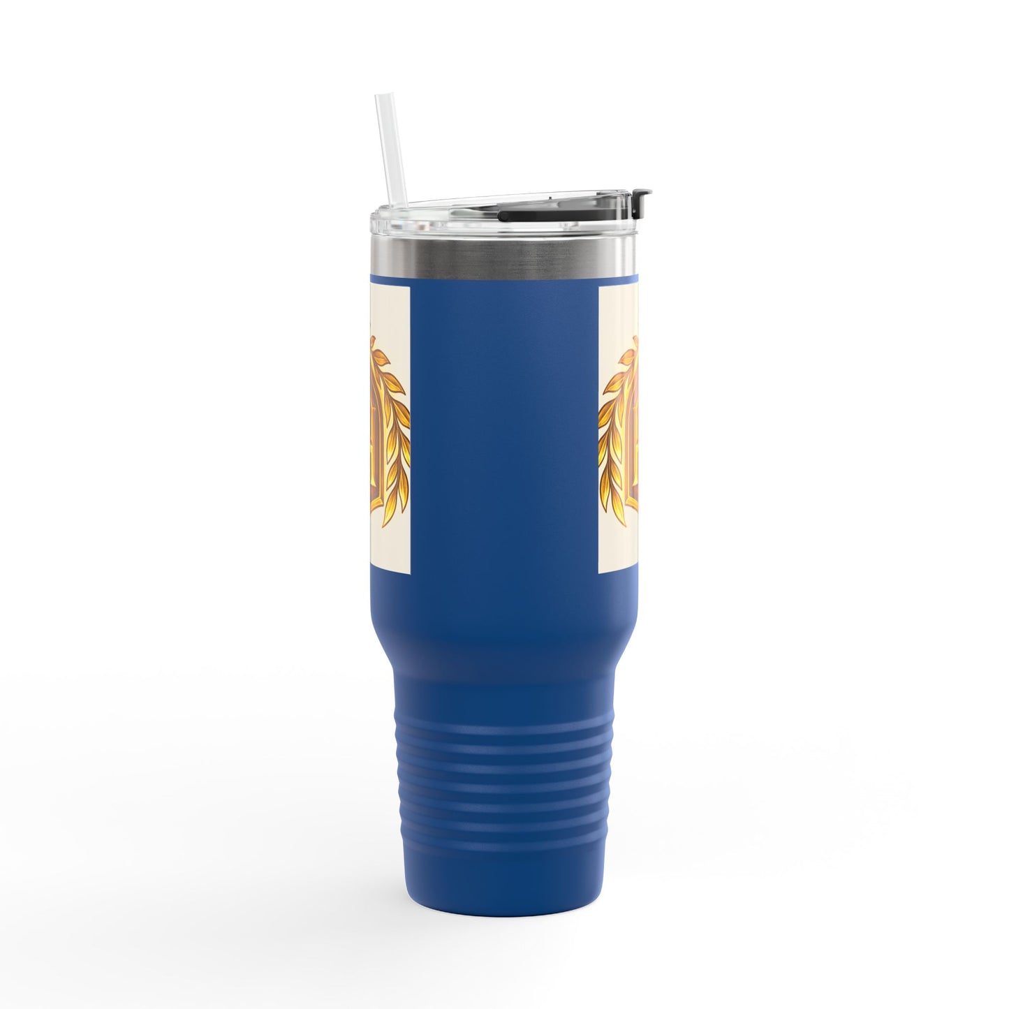 Insulated Travel Mug, 40oz - Golden Emblem Design, Ideal for Gamers, Personalized Gift for Holidays, Work and Adventure