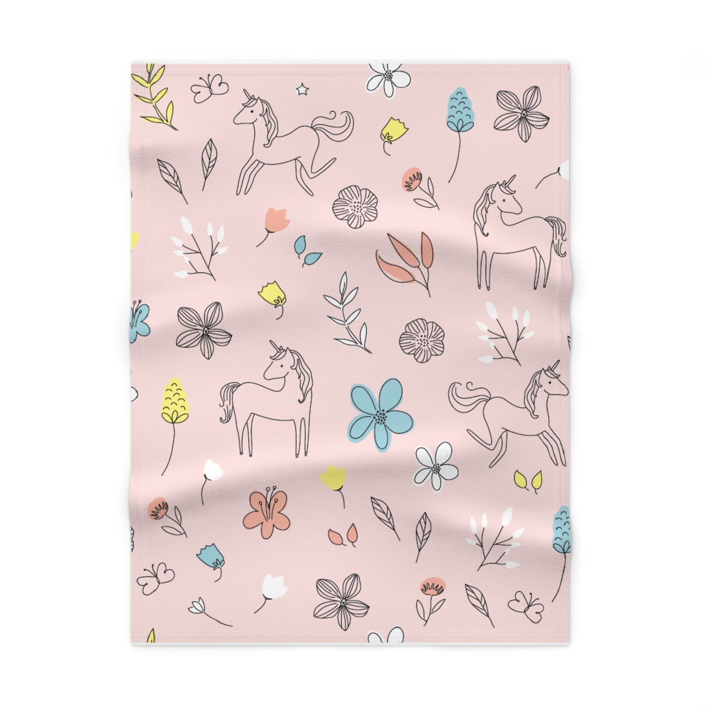 Soft Fleece Baby Blanket with Whimsical Unicorns and Floral Design, Perfect for Baby Shower, Nursery Decor, Cozy Comfort, Gift for New [...]