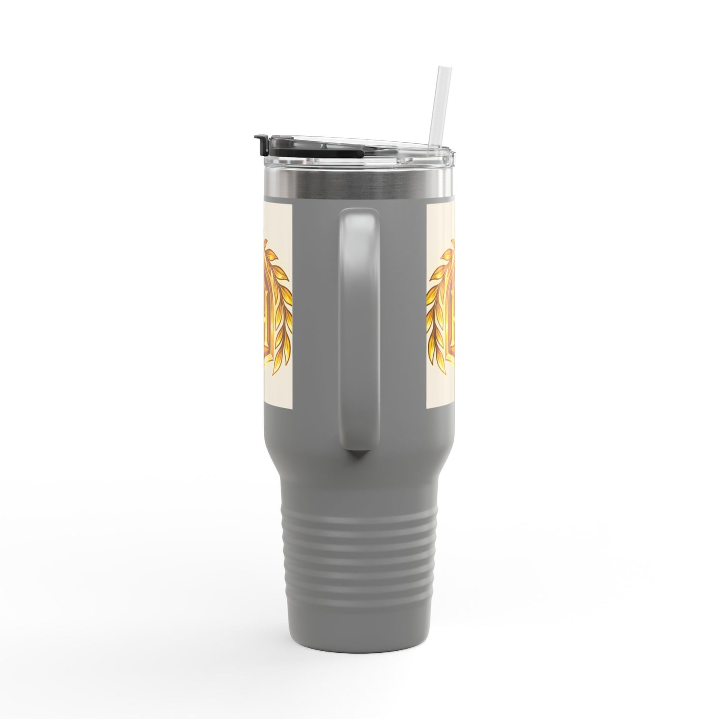 Insulated Travel Mug, 40oz - Golden Emblem Design, Ideal for Gamers, Personalized Gift for Holidays, Work and Adventure