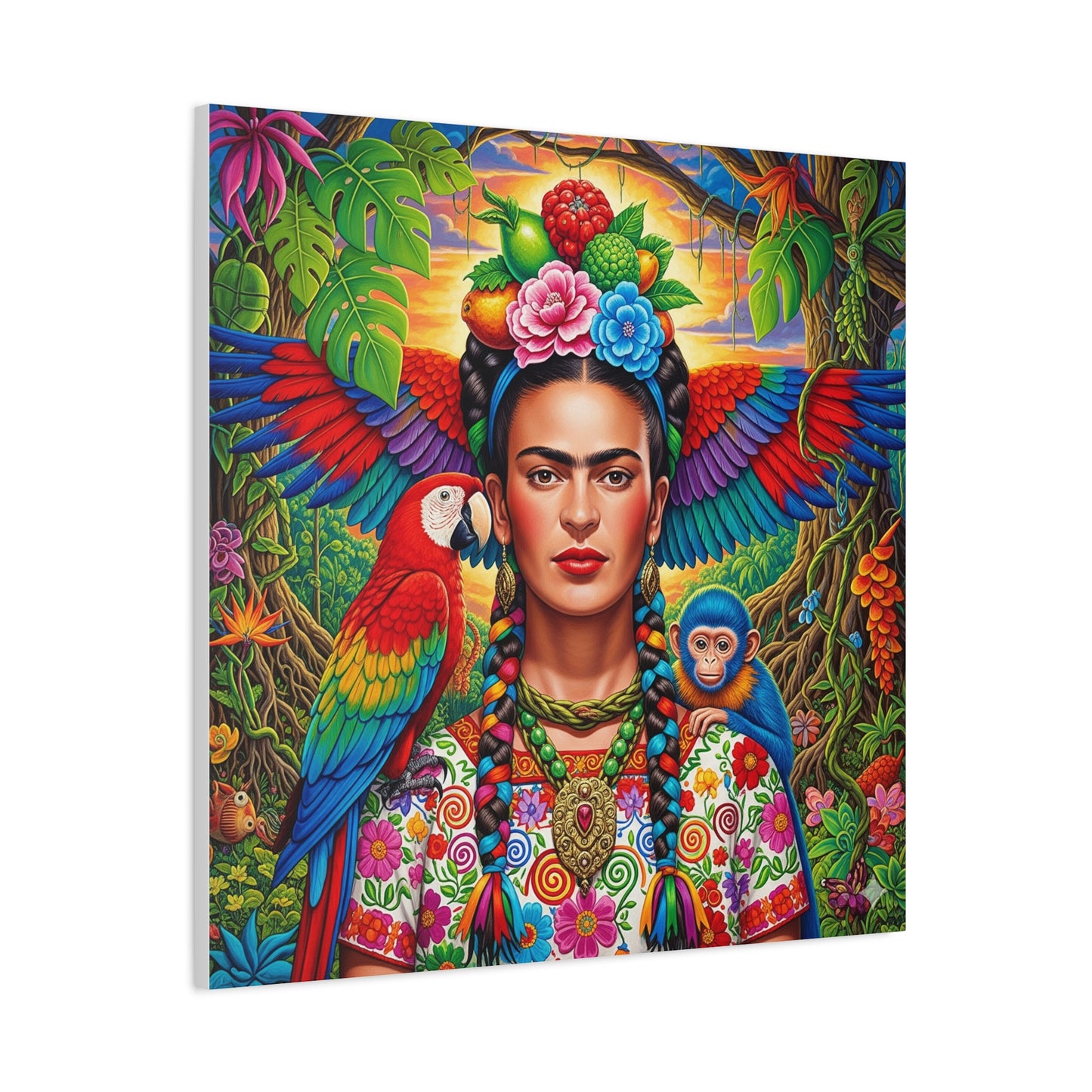Frida Kahlo Canvas Art Print, Vibrant Wall Decor, Mexican Art, Home Decor, Gift for Art Lovers, Unique Canvas Wall Art