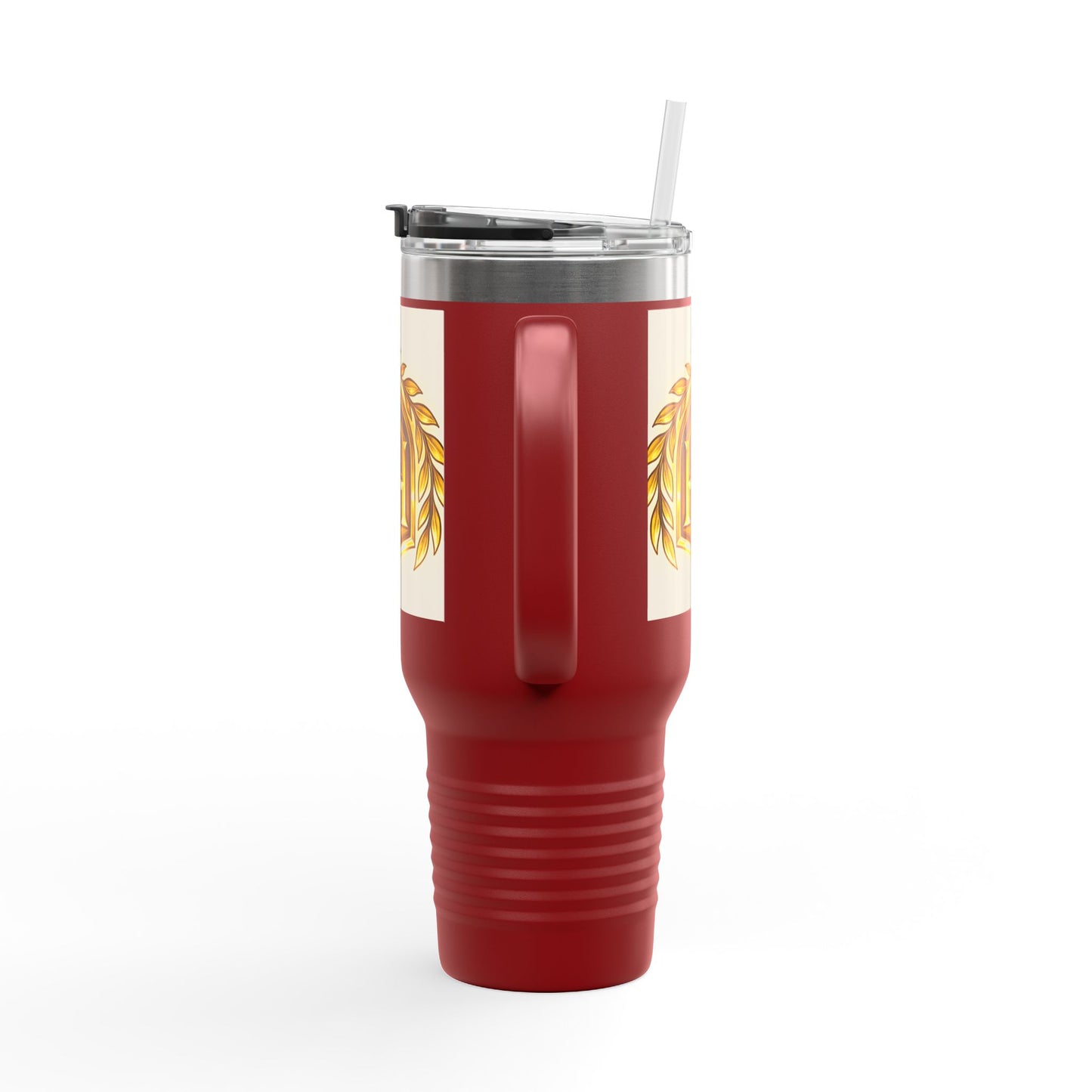 Insulated Travel Mug, 40oz - Golden Emblem Design, Ideal for Gamers, Personalized Gift for Holidays, Work and Adventure