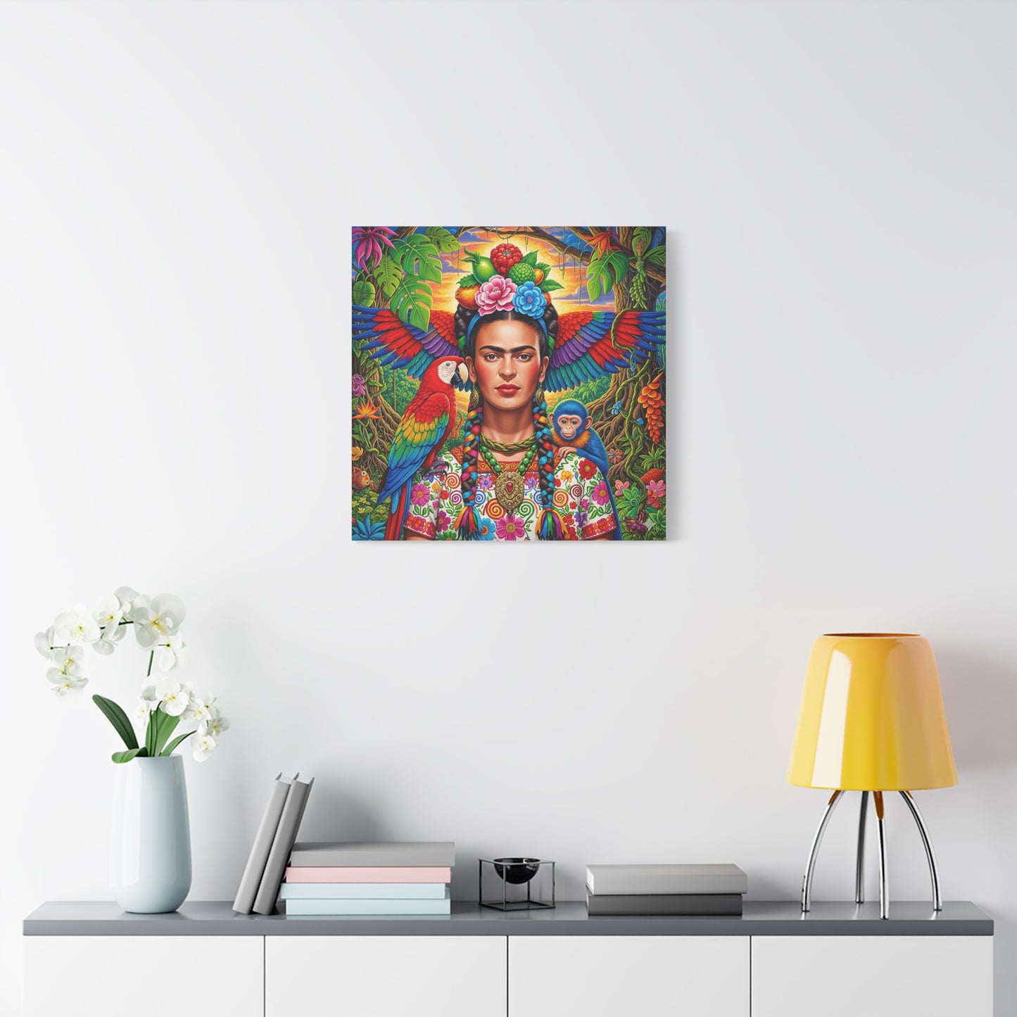 Frida Kahlo Canvas Art Print, Vibrant Wall Decor, Mexican Art, Home Decor, Gift for Art Lovers, Unique Canvas Wall Art