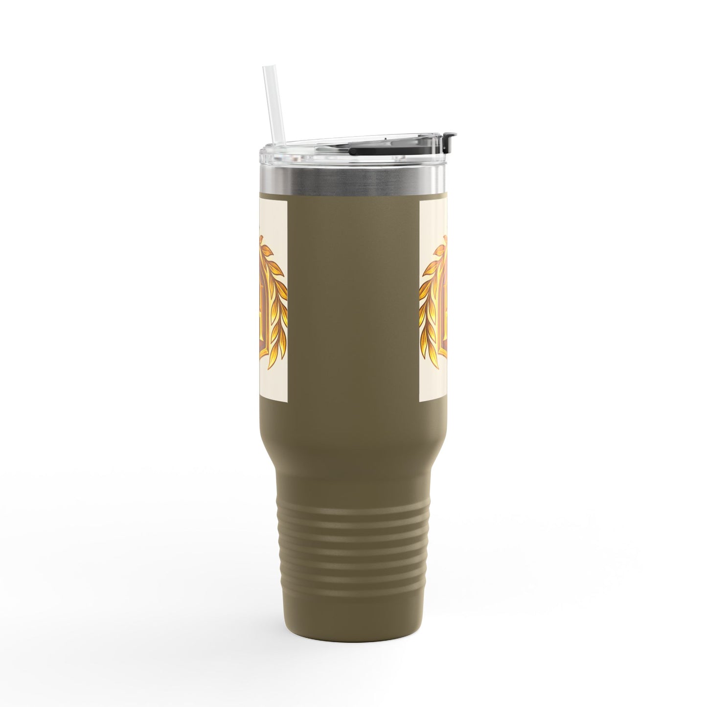 Insulated Travel Mug, 40oz - Golden Emblem Design, Ideal for Gamers, Personalized Gift for Holidays, Work and Adventure