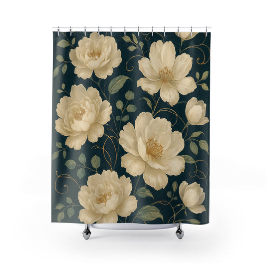 Elegant Floral Shower Curtains for a Luxurious Bathroom, Botanical Decor, Home Spa, Gift for Her, Relaxing Vibes