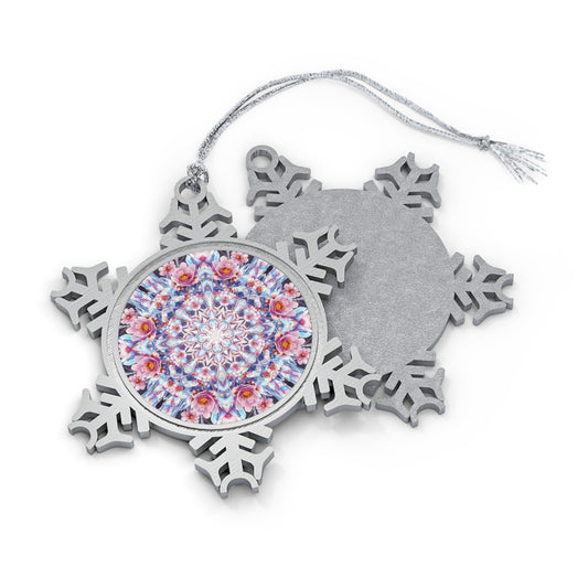 Pewter Snowflake Ornament - Winter Decor, Holiday Gifts, Christmas Tree Decoration, Unique Seasonal Keepsake, Festive Home Accents