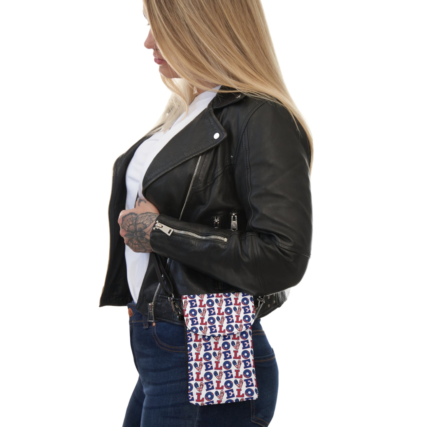 Stylish Cell Phone Wallet for On-the-Go, Perfect for Festivals, Travel, Everyday Use, Gifts for Her, Love Design Accessory