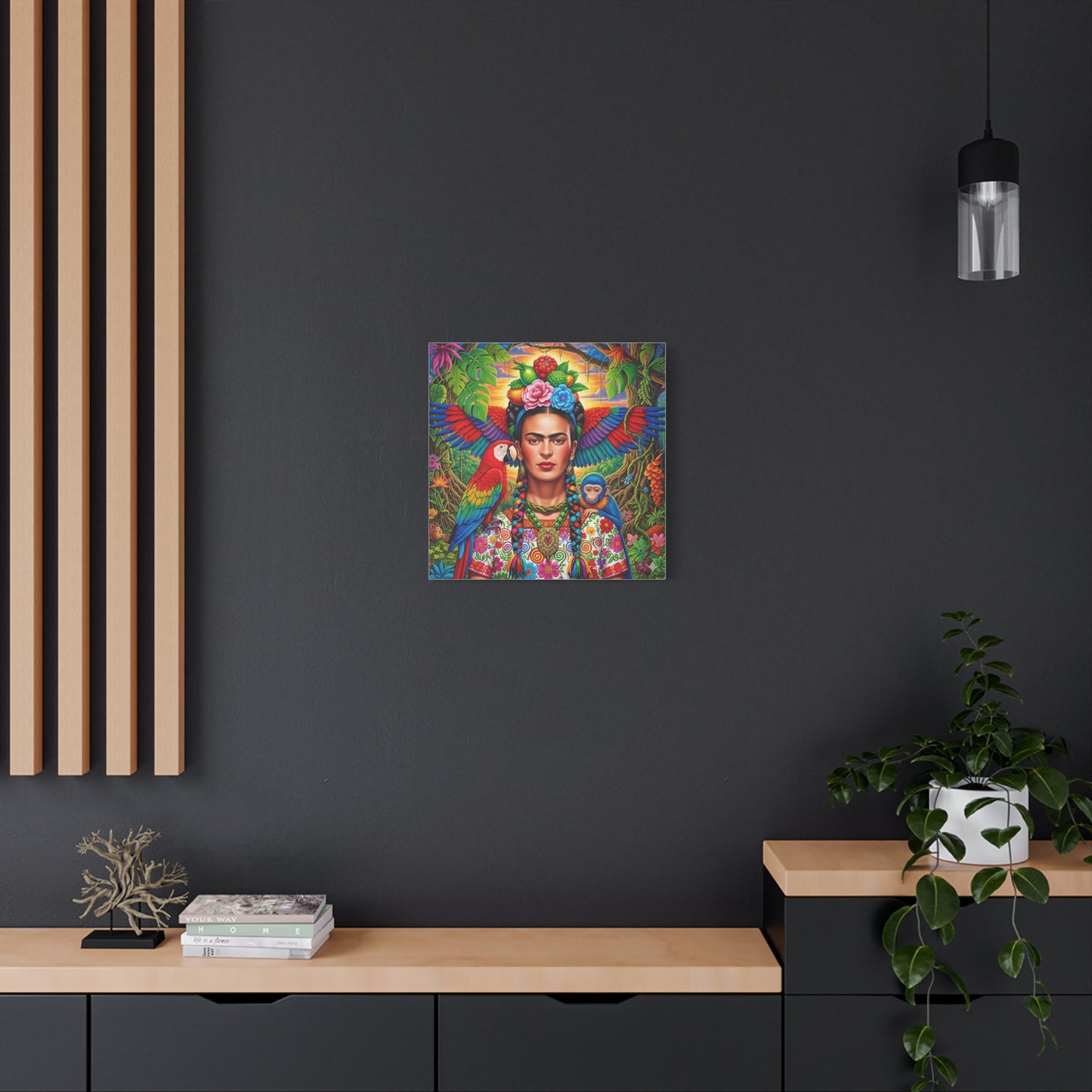 Frida Kahlo Canvas Art Print, Vibrant Wall Decor, Mexican Art, Home Decor, Gift for Art Lovers, Unique Canvas Wall Art