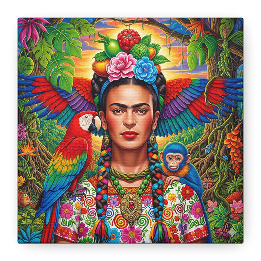 Frida Kahlo Canvas Art Print, Vibrant Wall Decor, Mexican Art, Home Decor, Gift for Art Lovers, Unique Canvas Wall Art